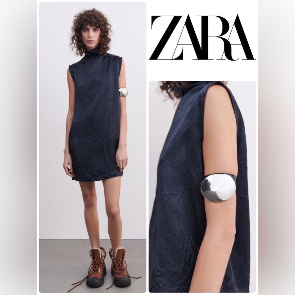 NWOT Zara ZW SHORT SATIN EFFECT MINI DRESS